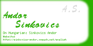 andor sinkovics business card